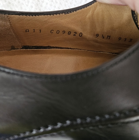 Cole Haan Black Lace Up 9.5 Mens Dress Shoes Tap Toe Nike Air Heel Made … - Picture 5 of 16